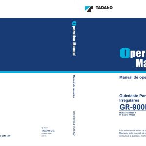 Tadano Crane GR 900EX 4 Operation Manual GR 900EX 4 OM1 1AP 2023 PT 1