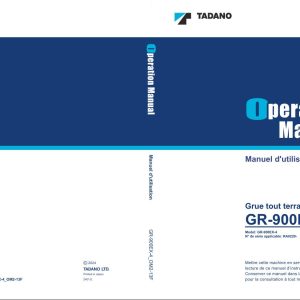 Tadano Crane GR 900EX 4 Operation Manual GR 900EX 4 OM2 13F 1