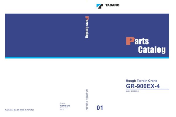 Tadano Crane GR 900EX 4 Parts Catalog GR 350XL 3 P1U 3EJ 2022 EN JP 1