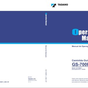 Tadano Crane GS 700BR 1 Operation Manual GS 700BR 1 OM2 14P 2015 PT 1