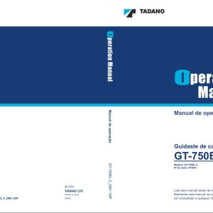 Tadano Crane GT 750EL 3 Operation manual GT 750EL 3 OM1 1DP 1