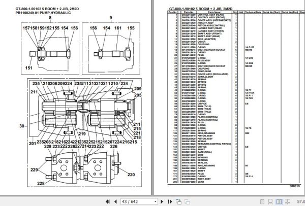 Tadano Crane GT 800 1 90102 5 Boom 2 Jib 2M2D Parts Catalog 2