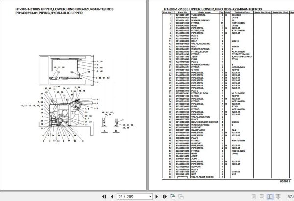Tadano Crane HT 300 1 31005 Upper Lower Hino BDG XZU404M TQFRD3 Parts Catalog 2
