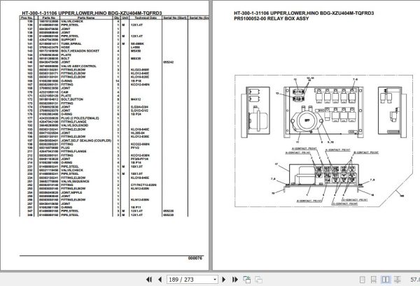 Tadano Crane HT 300 1 31106 Upper Lower Hino BDG XZU404M TQFRD3 Parts Catalog 2