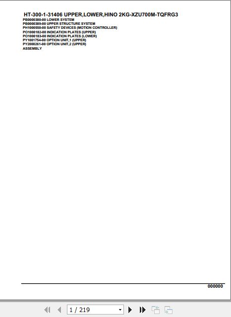 Tadano Crane HT 300 1 31406 Upper Lower Hino 2KG XZU700M TQFRG3 Parts Catalog 1
