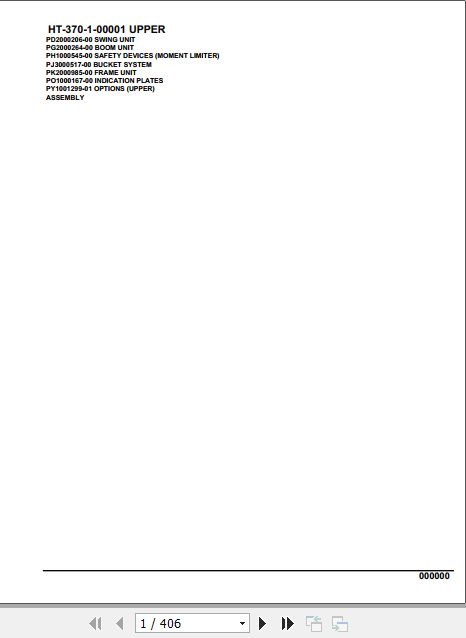 Tadano Crane HT 370 1 00001 Upper Parts Catalog 1
