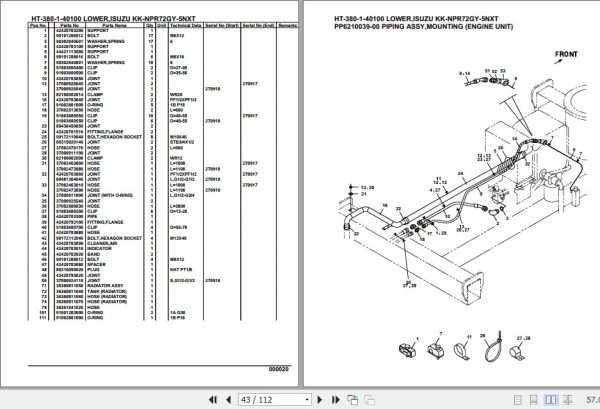 Tadano Crane HT 380 1 40100 Lower Isuzu KK NPR72GY 5NXT Parts Catalog 2