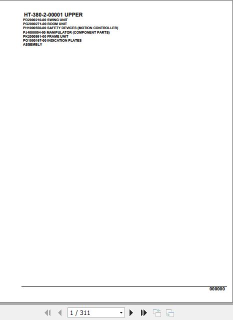 Tadano Crane HT 380 2 00001 Upper Parts Catalog 1