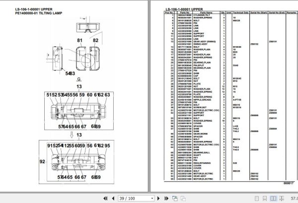 Tadano Crane LS 106 1 00001 Upper Parts Catalog 2