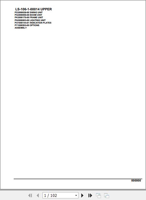 Tadano Crane LS 106 1 00014 Upper Parts Catalog 1