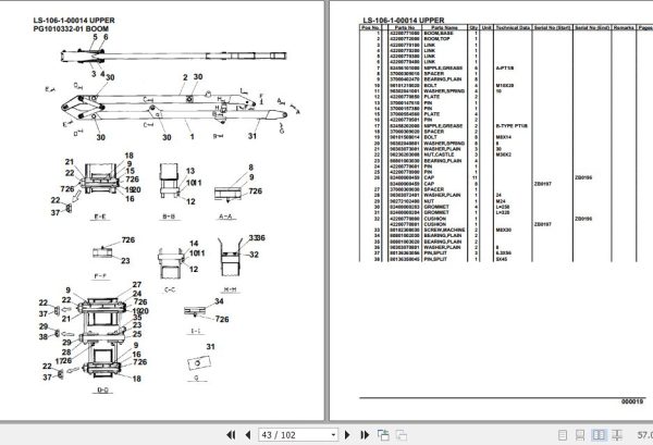 Tadano Crane LS 106 1 00014 Upper Parts Catalog 2
