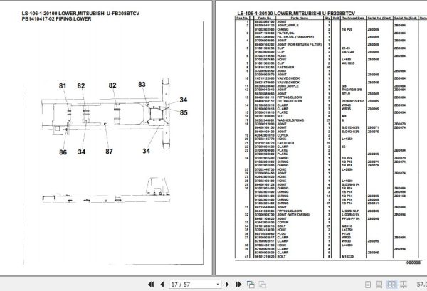 Tadano Crane LS 106 1 20100 Lower Mitsubishi U FB308BTCV Parts Catalog 2