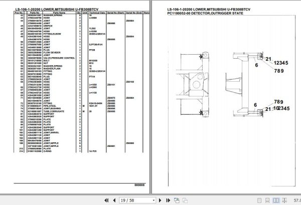 Tadano Crane LS 106 1 20200 Lower Mitsubishi U FB308BTCV Parts Catalog 2