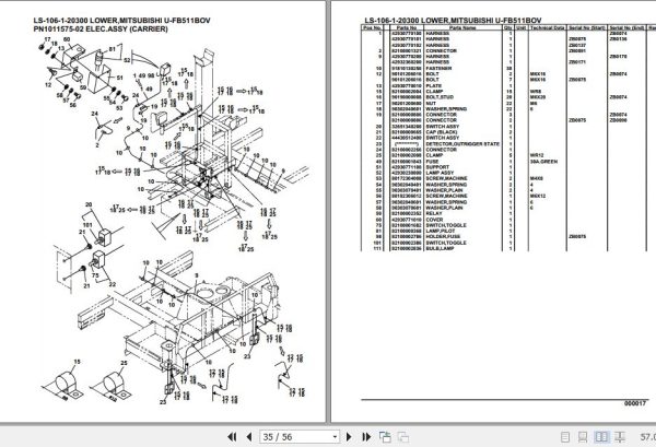 Tadano Crane LS 106 1 20300 Lower Mitsubishi U FB511BOV Parts Catalog 2