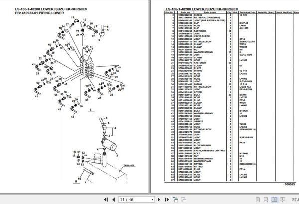 Tadano Crane LS 106 1 40200 Lower Isuzu KK NHR69EV Parts Catalog 2