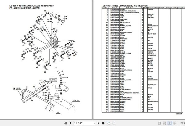 Tadano Crane LS 106 1 40400 Lower Isuzu KC NKS71GR Parts Catalog 2