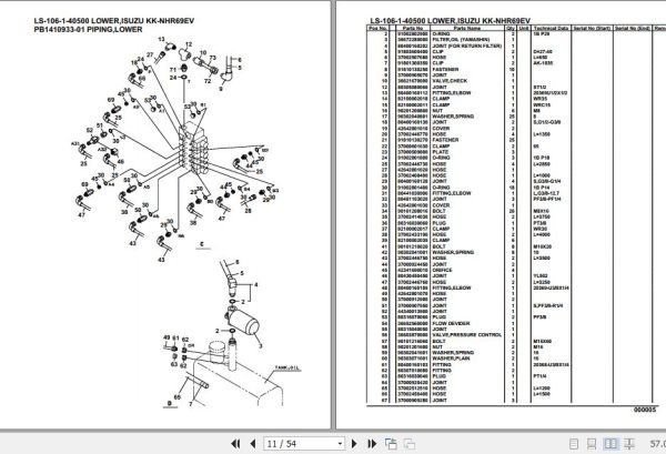 Tadano Crane LS 106 1 40500 Lower Isuzu KK NHR69EV Parts Catalog 2