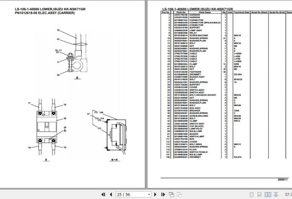 Tadano Crane LS 106 1 40600 Lower Isuzu KK NSK71GR Parts Catalog 2