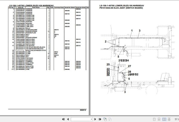 Tadano Crane LS 106 1 40700 Lower Isuzu KK NHR69EAV Parts Catalog 2
