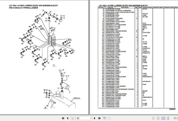 Tadano Crane LS 106 1 41000 Lower Isuzu KR NHR69N E4CXY Parts Catalog 2
