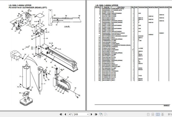 Tadano Crane LS 1800 1 00004 Upper Parts Catalog 2