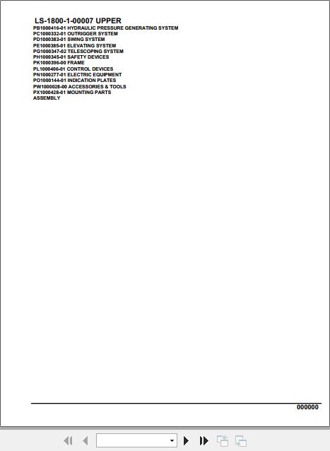 Tadano Crane LS 1800 1 00007 Upper Parts Catalog 1