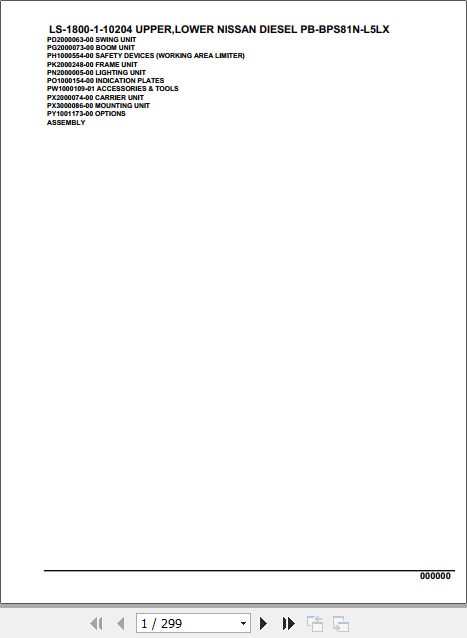 Tadano Crane LS 1800 1 10204 Upper Lower Nissan Diesel PB BPS81N L5LX Parts Catalog 1