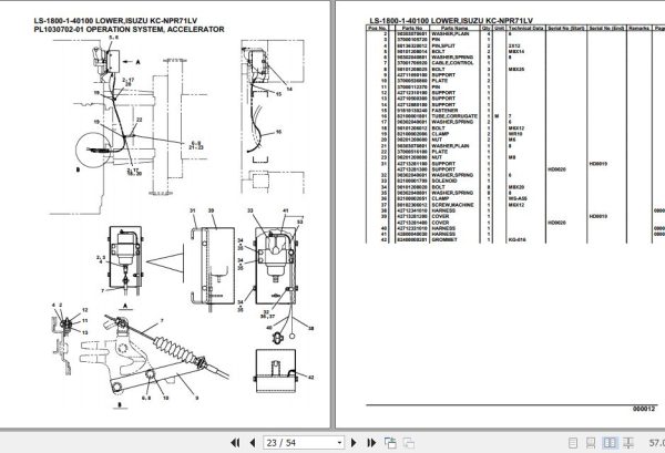 Tadano Crane LS 1800 1 40100 Lower Isuzu KC NPR71LV Parts Catalog 2