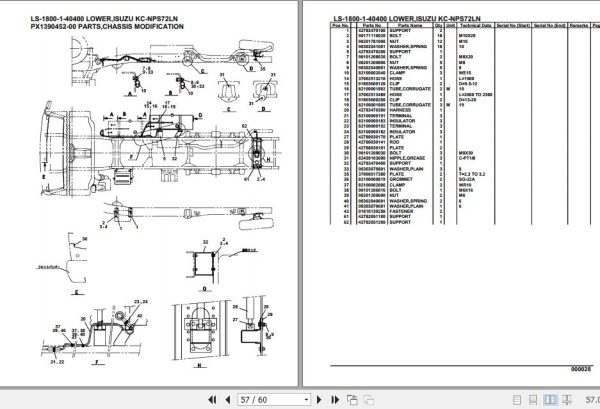 Tadano Crane LS 1800 1 40400 Lower Isuzu KC NPS72LN Parts Catalog 2