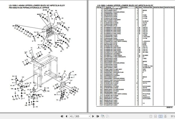 Tadano Crane LS 1800 1 40404 Upper Lower Isuzu KC NPS72LN 5LXY Parts Catalog 2