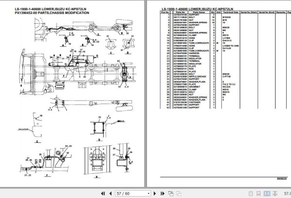 Tadano Crane LS 1800 1 40600 Lower Isuzu KC NPS72LN Parts Catalog 2