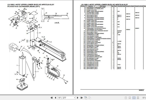 Tadano Crane LS 1800 1 40707 Upper Lower Isuzu KC NPS72LN 5LXY Parts Catalog 2