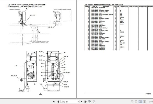 Tadano Crane LS 1800 1 40900 Lower Isuzu KK NPR72LN Parts Catalog 2