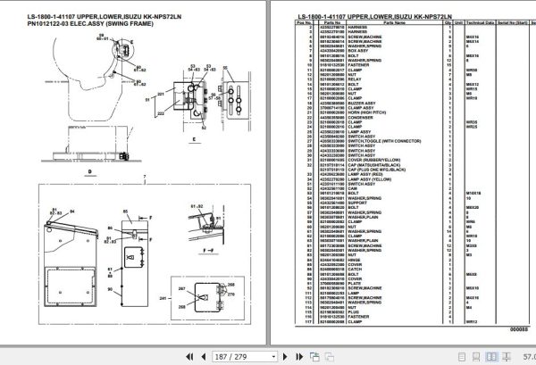 Tadano Crane LS 1800 1 41107 Upper Lower Isuzu KK NPS72LN Parts Catalog 2
