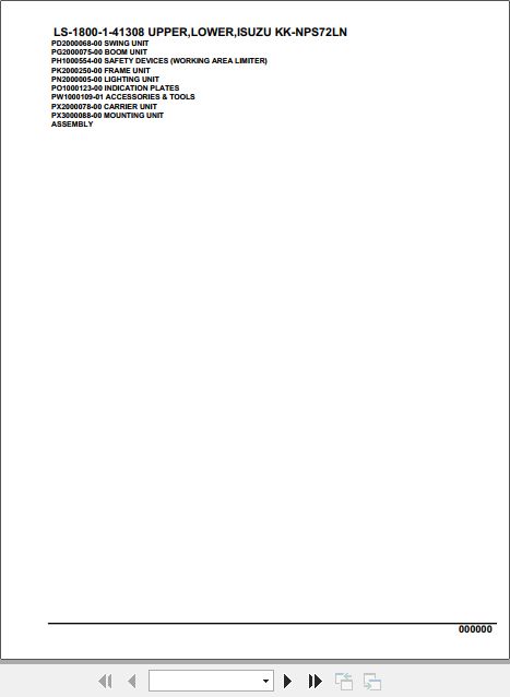 Tadano Crane LS 1800 1 41308 Upper Lower Isuzu KK NPS72LN Parts Catalog 1