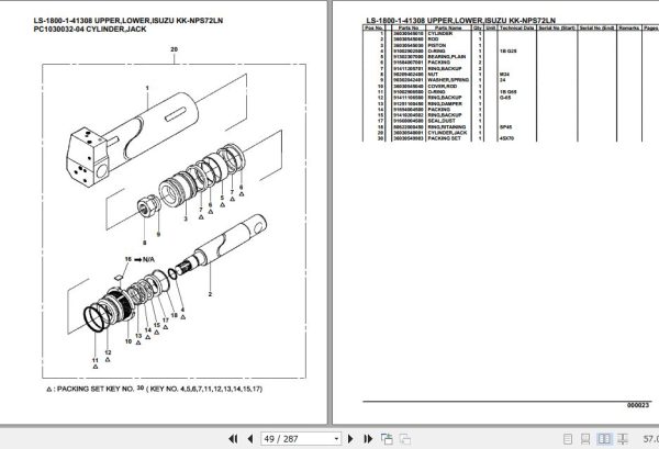 Tadano Crane LS 1800 1 41308 Upper Lower Isuzu KK NPS72LN Parts Catalog 2