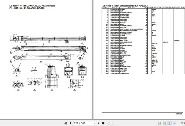 Tadano Crane LS 1800 1 41404 Lower Isuzu KK NPS72LN Parts Catalog 2