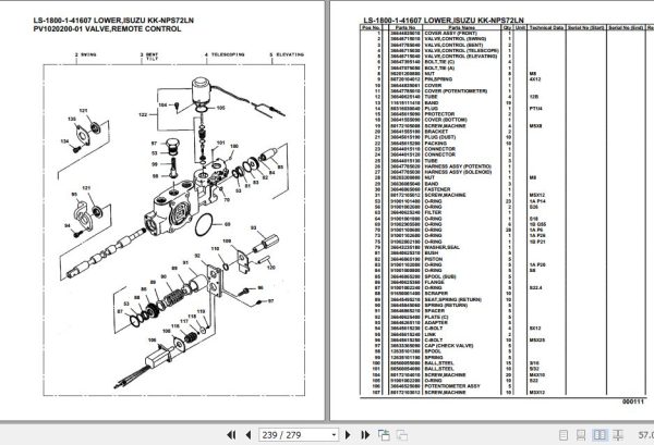 Tadano Crane LS 1800 1 41607 Lower Isuzu KK NPS72LN Parts Catalog 2