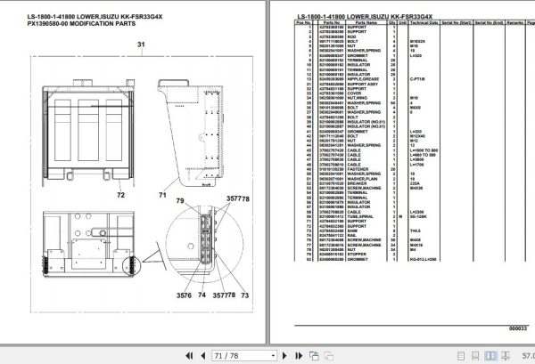 Tadano Crane LS 1800 1 41800 Lower Isuzu KK FSR33G4X Parts Catalog 2