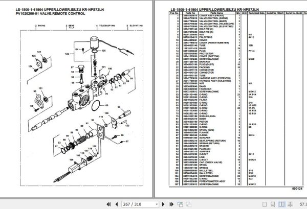 Tadano Crane LS 1800 1 41904 Upper Lower Isuzu KR NPS72LN Parts Catalog 2