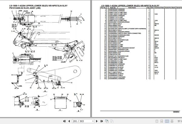 Tadano Crane LS 1800 1 42204 Upper Lower Isuzu KR NPS72LN 5LXY Parts Catalog 2