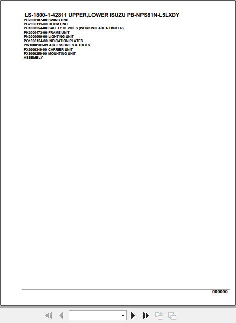 Tadano Crane LS 1800 1 42811 Upper Lower Isuzu PB NPS81N L5LXDY Parts Catalog 1