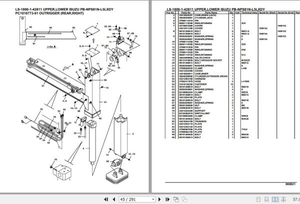 Tadano Crane LS 1800 1 42811 Upper Lower Isuzu PB NPS81N L5LXDY Parts Catalog 2