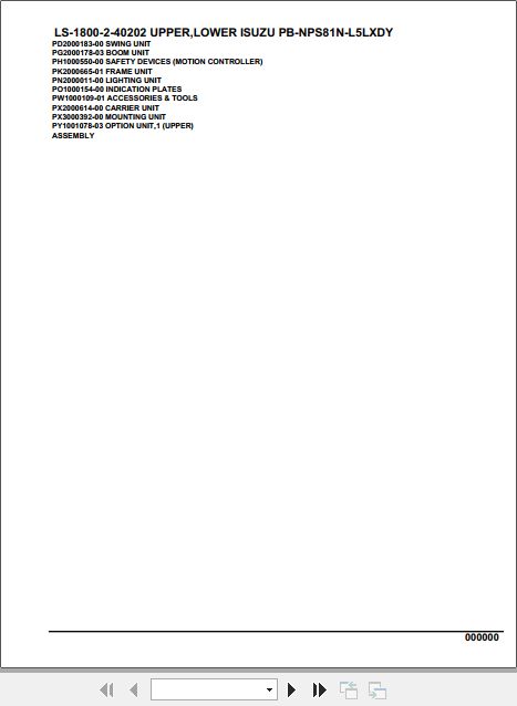 Tadano Crane LS 1800 2 40202 Upper Lower Isuzu PB NPS81N L5LXDY Parts Catalog 1