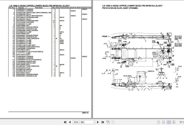 Tadano Crane LS 1800 2 40202 Upper Lower Isuzu PB NPS81N L5LXDY Parts Catalog 2
