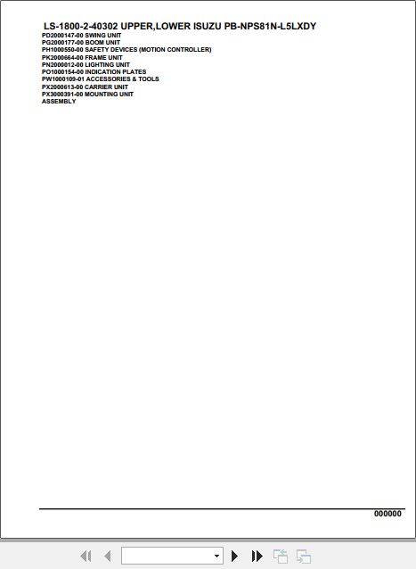 Tadano Crane LS 1800 2 40302 Upper Lower Isuzu PB NPS81N L5LXDY Parts Catalog 1