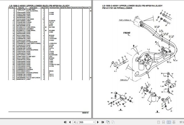 Tadano Crane LS 1800 2 40501 Upper Lower Isuzu PB NPS81N L5LXDY Parts Catalog 2