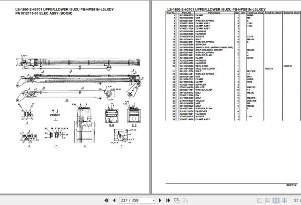 Tadano Crane LS 1800 2 40701 Upper Lower Isuzu PB NPS81N L5LXDY Parts Catalog 2