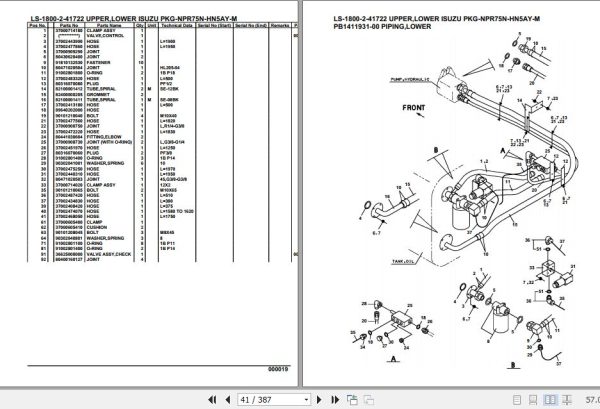 Tadano Crane LS 1800 2 41722 Upper Lower Isuzu PKG NPR75N HN5AY M Parts Catalog 2