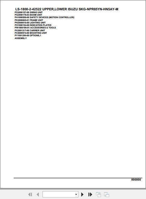 Tadano Crane LS 1800 2 42522 Upper Lower Isuzu SKG NPR85YN HN5AY M Parts Catalog 1